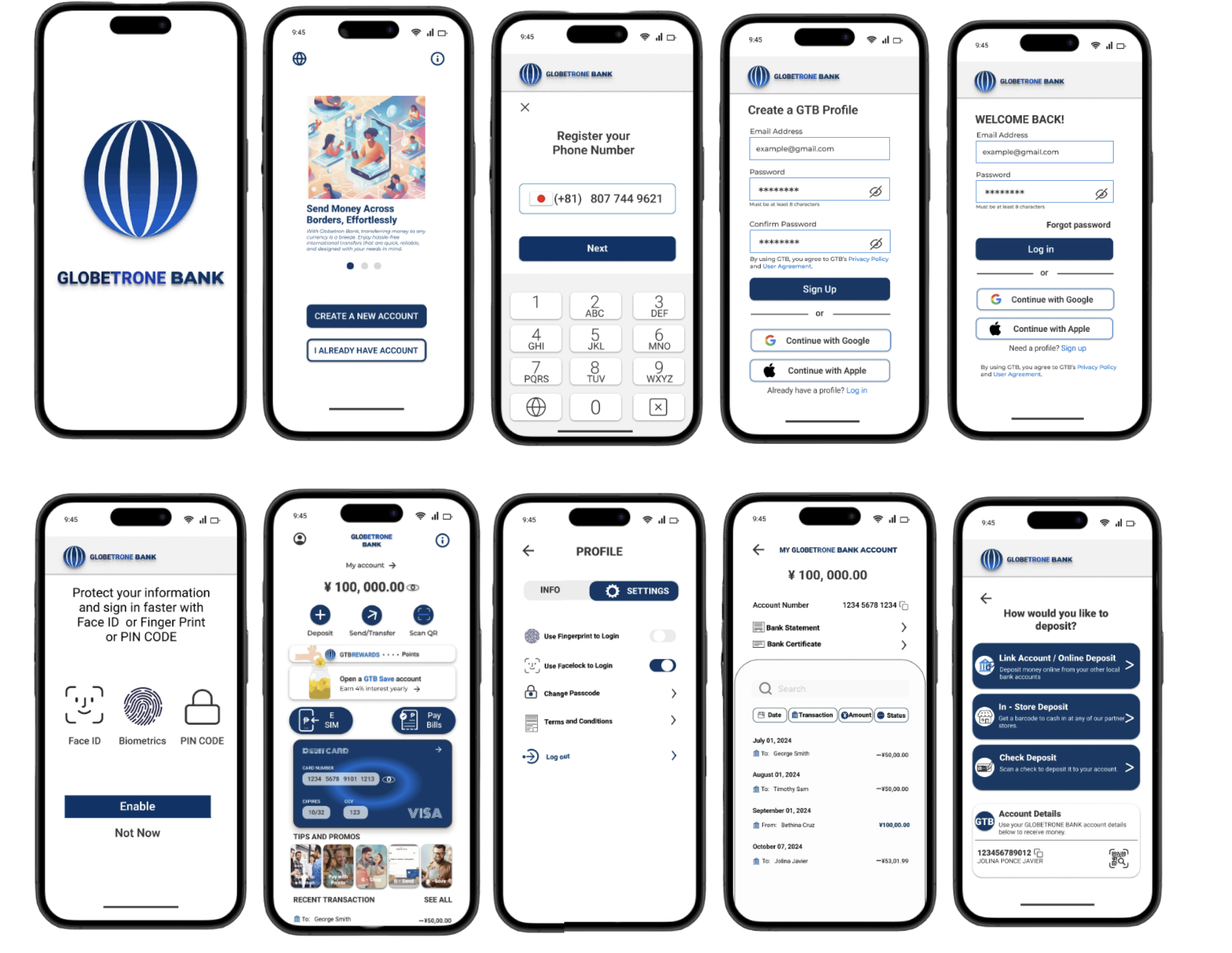 Globetrone Bank App project preview